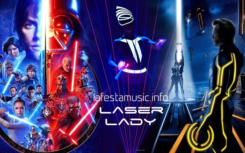 Laser-Dame und Laser-Show. Die originale Laser-Frau. Buchen Sie die Laser-Sängerin-Show „novaYA“ mit Laserharfe für Firmenfeiern, Hochzeiten und Business-Events.