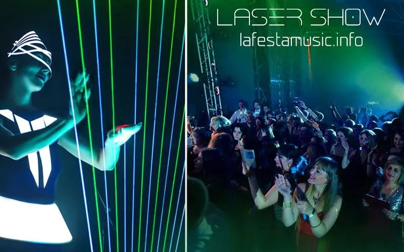 Interactive laser harp for parties, events and corporate meetings. Order a laser interactive for an event. An original laser harp masterclass for party guests